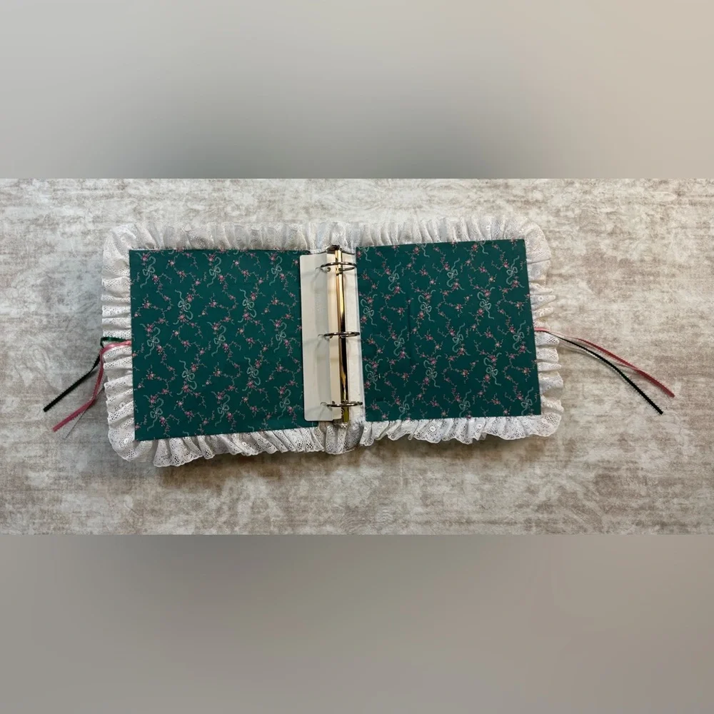 Handmade Coquette Cottagecore Lace‎ Fabric Photo Album Journal Scrapbook